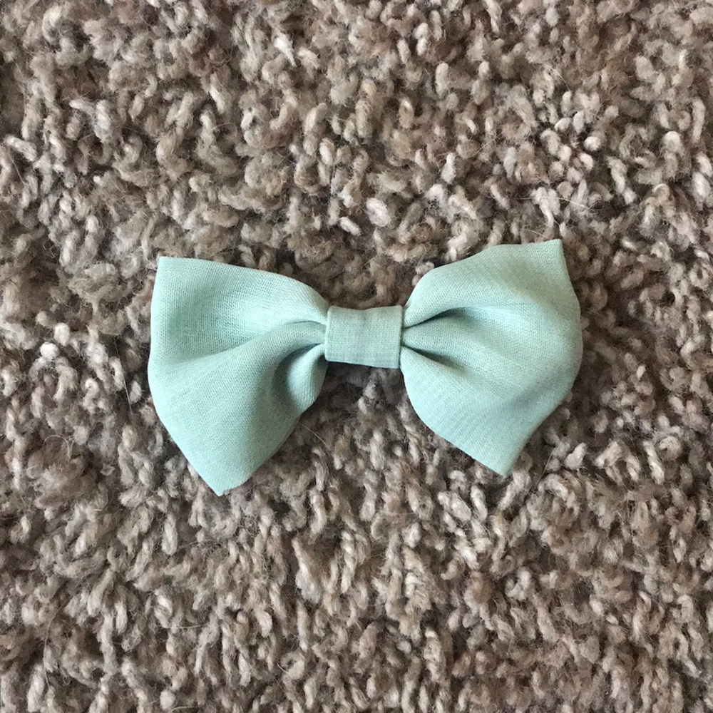 Mini pastel blue hair bow tie